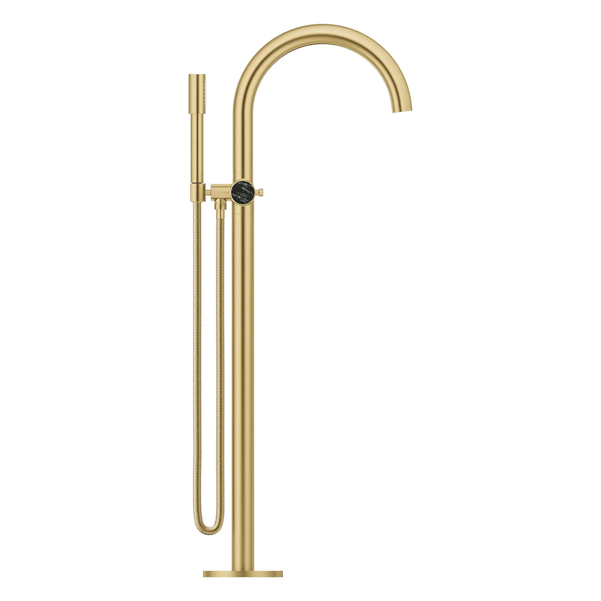 Grohe Atrio Private Collection 2-Handle Freestanding Brushed Cool Sunrise Tub Filler With Knob Handles and 1.75 GPM Hand Shower