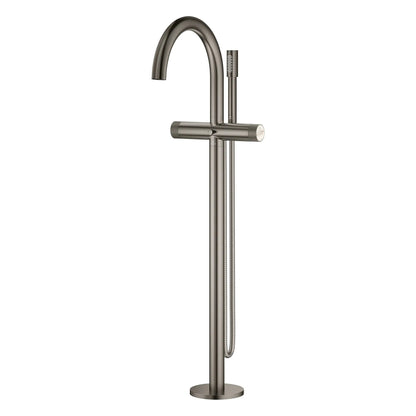 Grohe Atrio Private Collection 2-Handle Freestanding Brushed Hard Graphite Tub Filler With Knob Handles and 1.75 GPM Hand Shower
