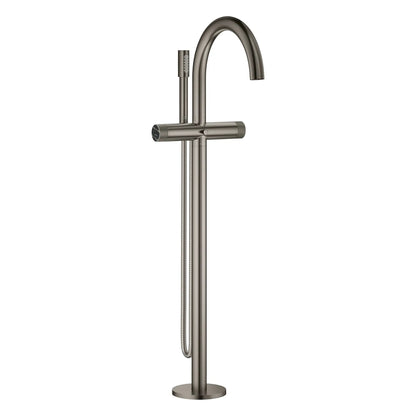 Grohe Atrio Private Collection 2-Handle Freestanding Brushed Hard Graphite Tub Filler With Knob Handles and 1.75 GPM Hand Shower