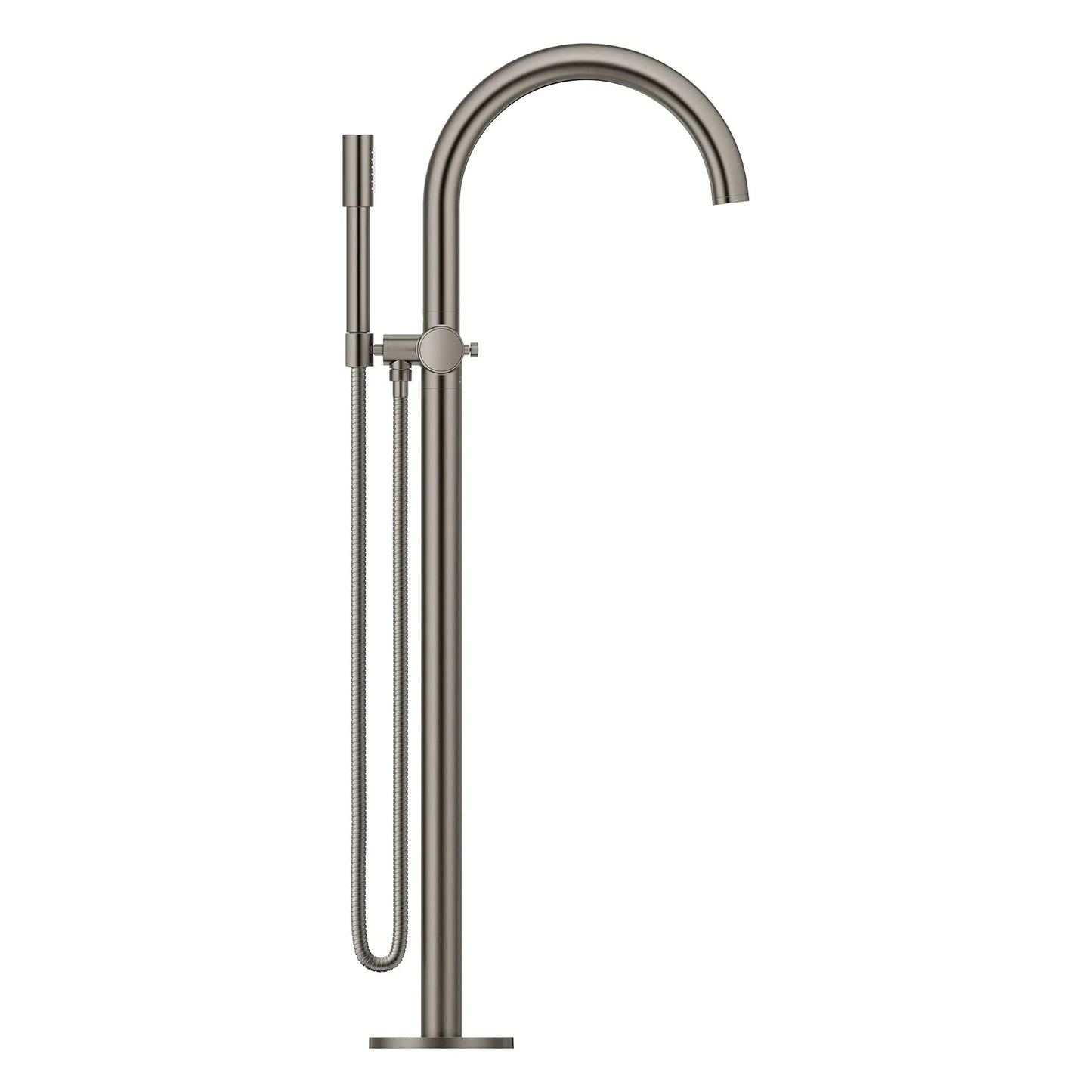 Grohe Atrio Private Collection 2-Handle Freestanding Brushed Hard Graphite Tub Filler With Knob Handles and 1.75 GPM Hand Shower