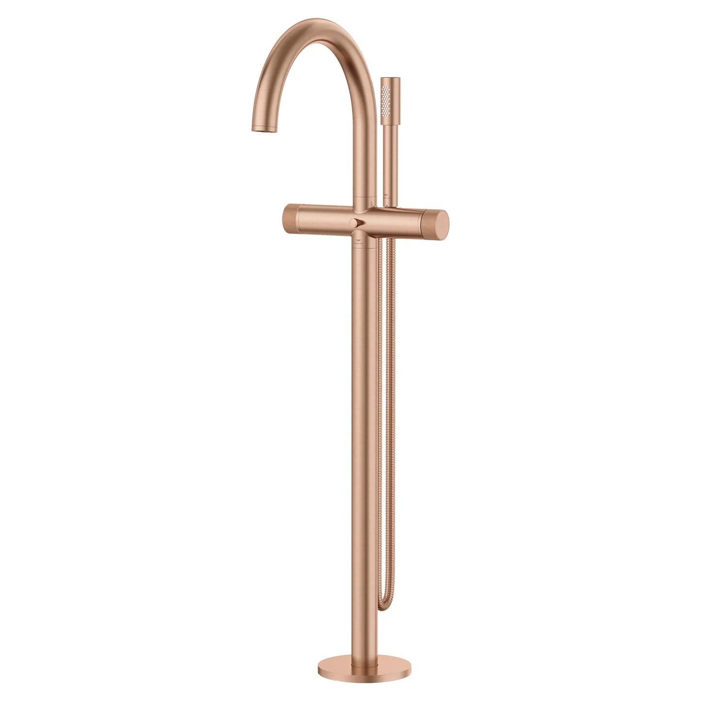 Grohe Atrio Private Collection 2-Handle Freestanding Brushed Warm Sunset Tub Filler With Knob Handles and 1.75 GPM Hand Shower