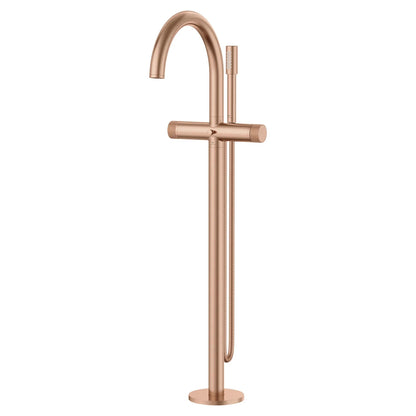 Grohe Atrio Private Collection 2-Handle Freestanding Brushed Warm Sunset Tub Filler With Knob Handles and 1.75 GPM Hand Shower