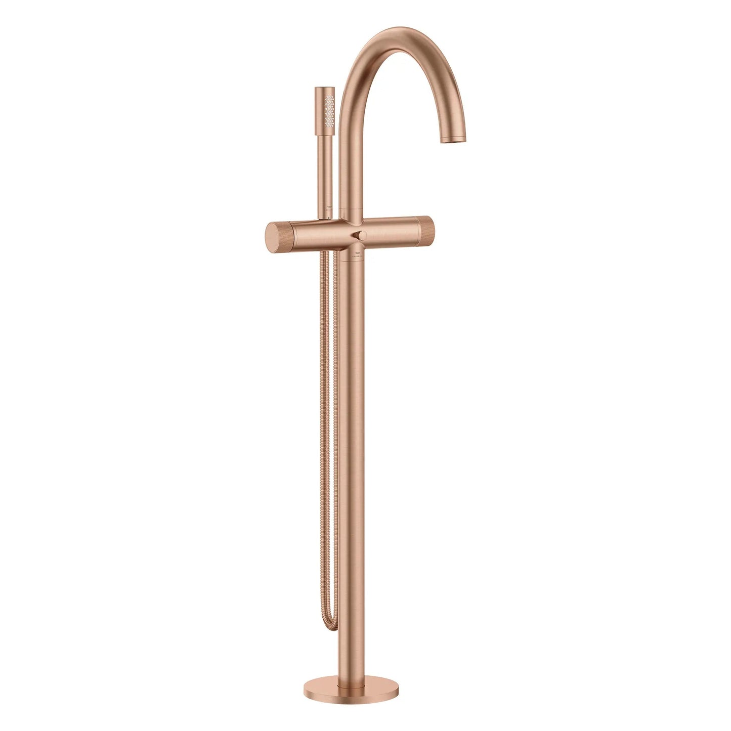 Grohe Atrio Private Collection 2-Handle Freestanding Brushed Warm Sunset Tub Filler With Knob Handles and 1.75 GPM Hand Shower