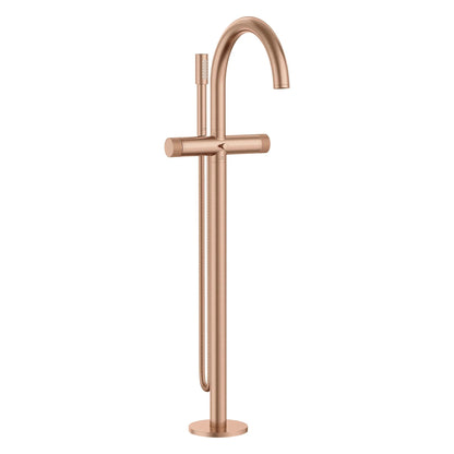 Grohe Atrio Private Collection 2-Handle Freestanding Brushed Warm Sunset Tub Filler With Knob Handles and 1.75 GPM Hand Shower