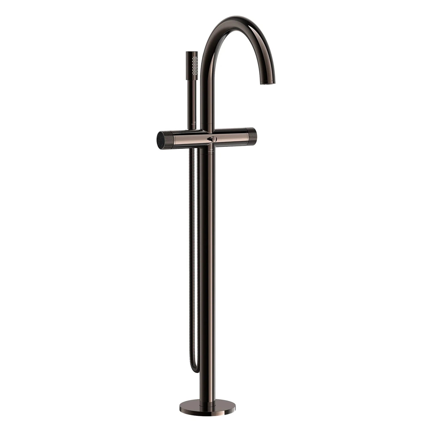 Grohe Atrio Private Collection 2-Handle Freestanding Hard Graphite Tub Filler With Knob Handles and 1.75 GPM Hand Shower