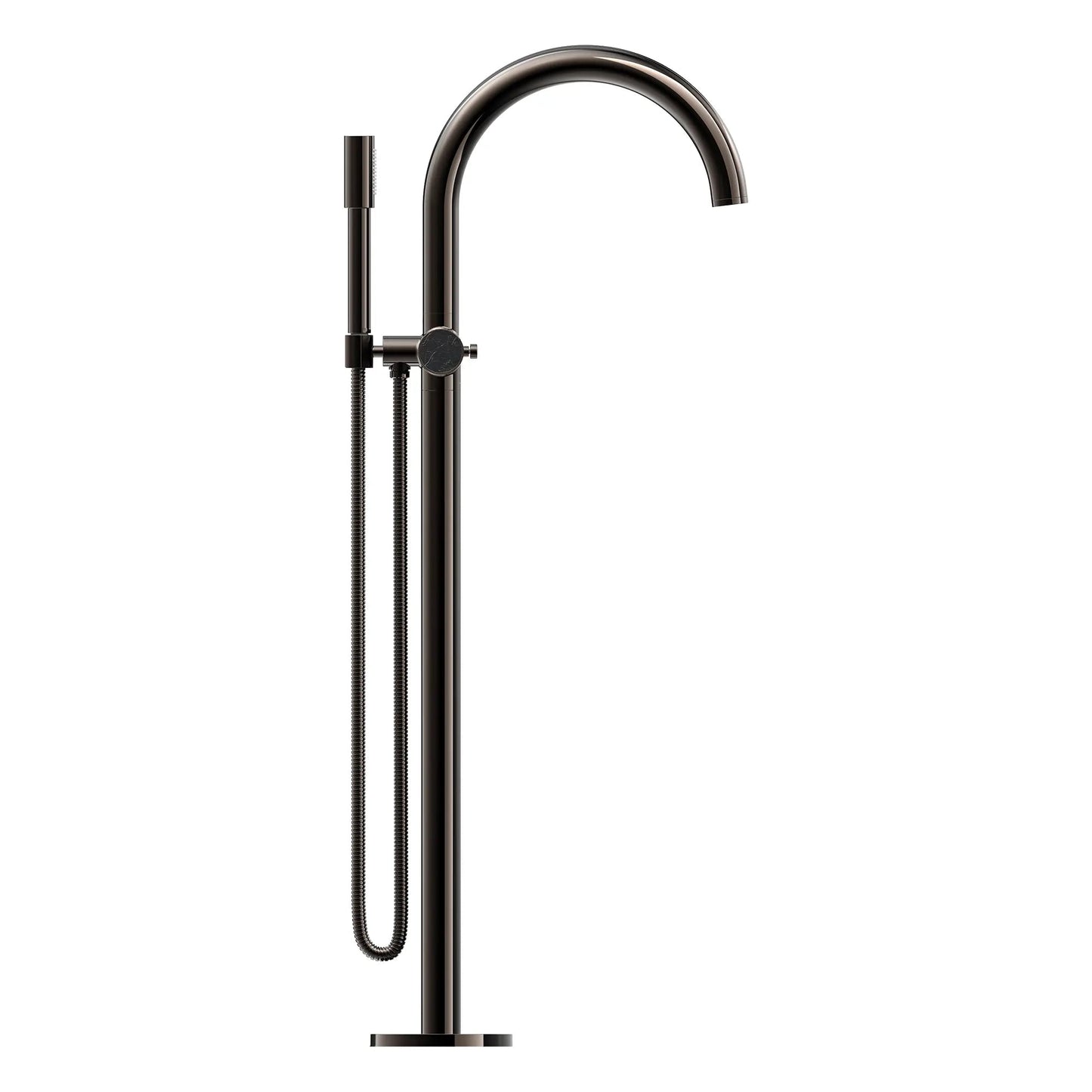 Grohe Atrio Private Collection 2-Handle Freestanding Hard Graphite Tub Filler With Knob Handles and 1.75 GPM Hand Shower