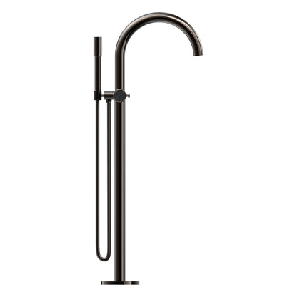 Grohe Atrio Private Collection 2-Handle Freestanding Hard Graphite Tub Filler With Knob Handles and 1.75 GPM Hand Shower