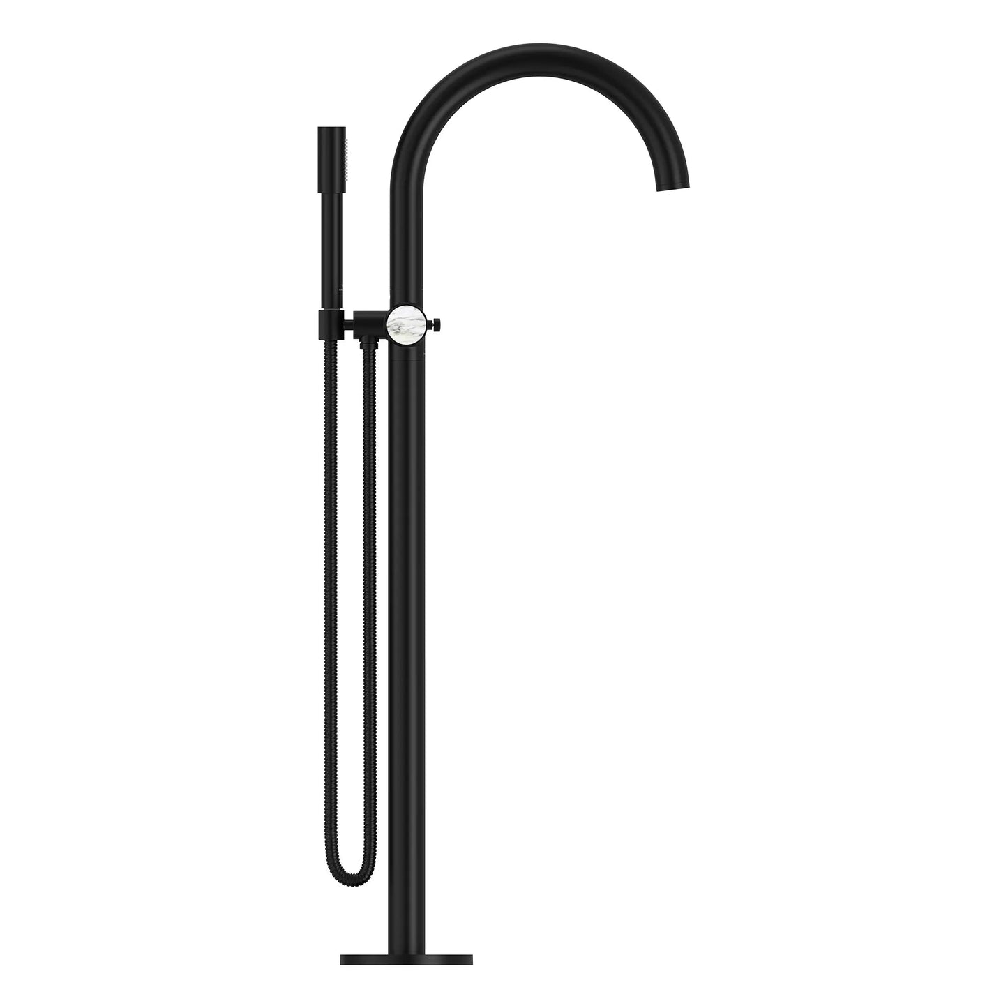Grohe Atrio Private Collection 2-Handle Freestanding Matte Black Tub Filler With Knob Handles and 1.75 GPM Hand Shower