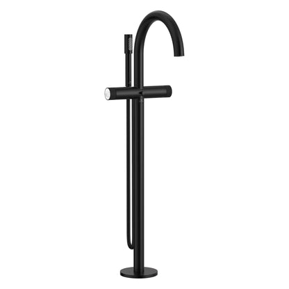 Grohe Atrio Private Collection 2-Handle Freestanding Matte Black Tub Filler With Knob Handles and 1.75 GPM Hand Shower
