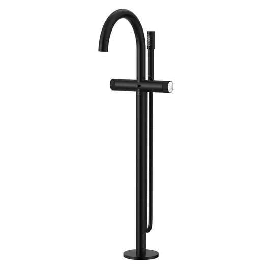 Grohe Atrio Private Collection 2-Handle Freestanding Matte Black Tub Filler With Knob Handles and 1.75 GPM Hand Shower
