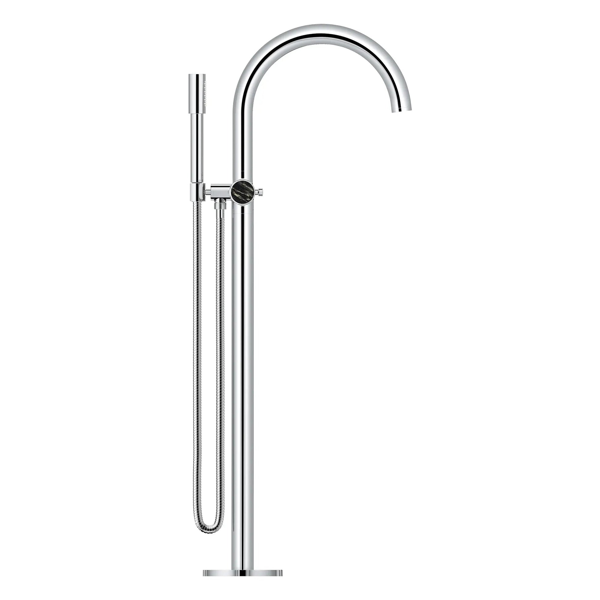 Grohe Atrio Private Collection 2-Handle Freestanding StarLight Chrome Tub Filler With Knob Handles and 1.75 GPM Hand Shower