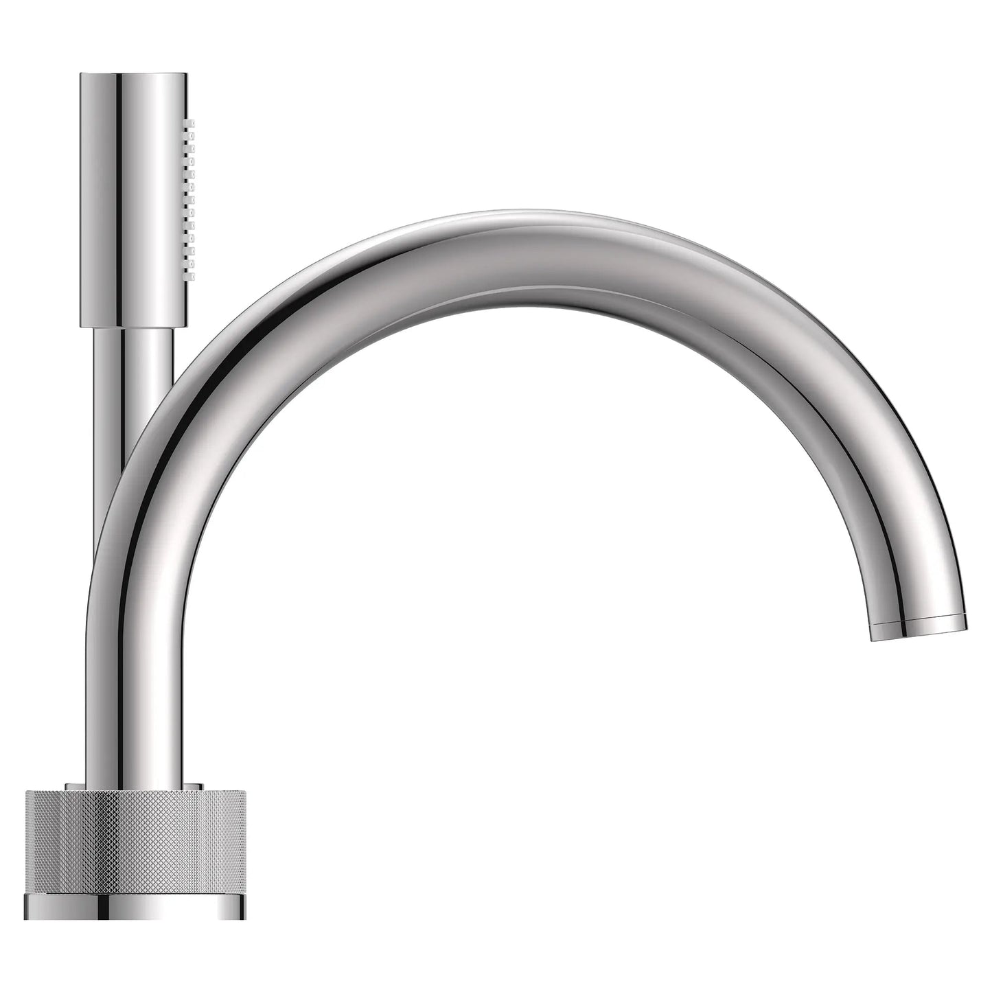 Grohe Atrio Private Collection 5-Hole 2-Handle Deckmount StarLight Chrome Tub Filler With Knob Handles With 1.75 GPM Hand Shower
