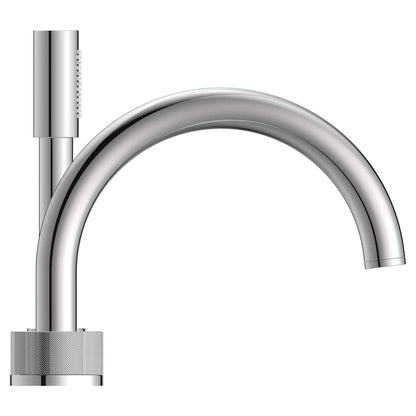 Grohe Atrio Private Collection 5-Hole 2-Handle Deckmount StarLight Chrome Tub Filler With Knob Handles With 1.75 GPM Hand Shower