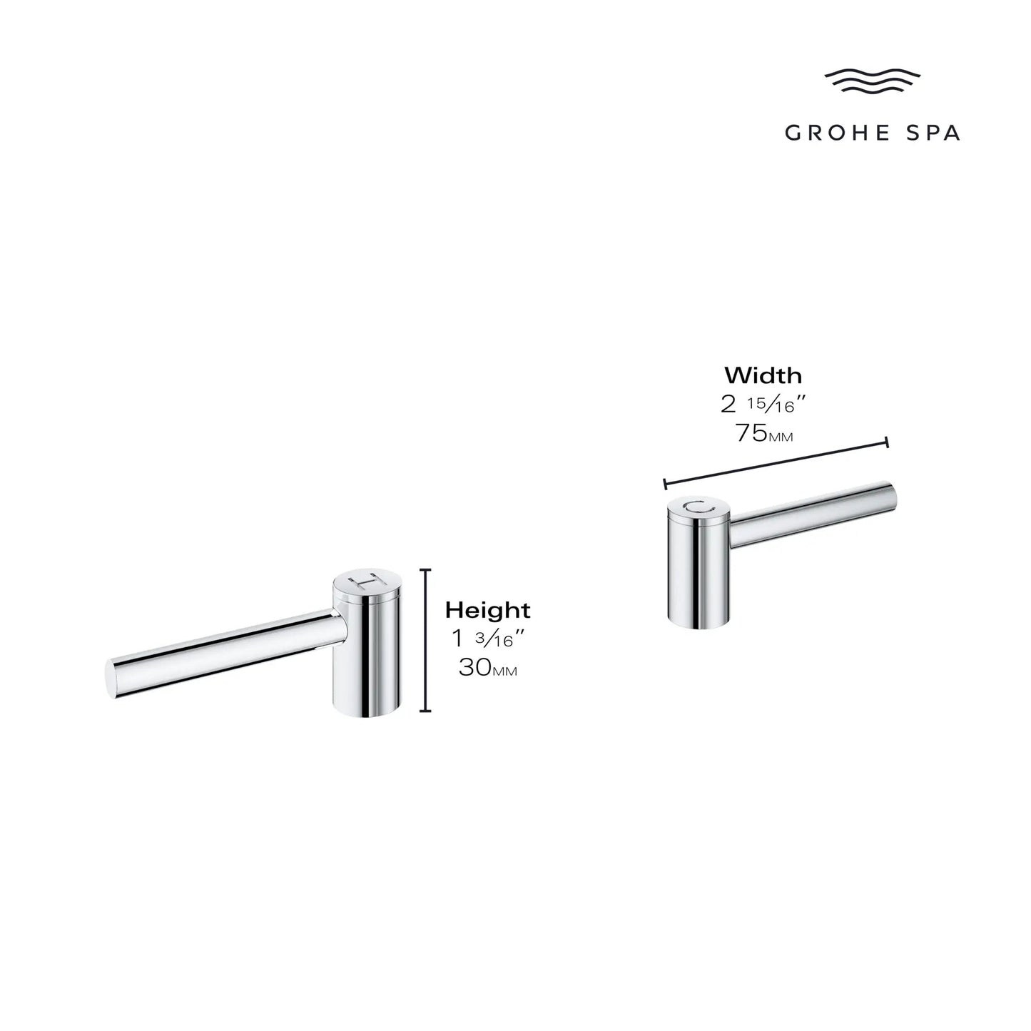 Grohe Atrio StarLight Chrome Lever Handles For Sink Faucet (Pair)