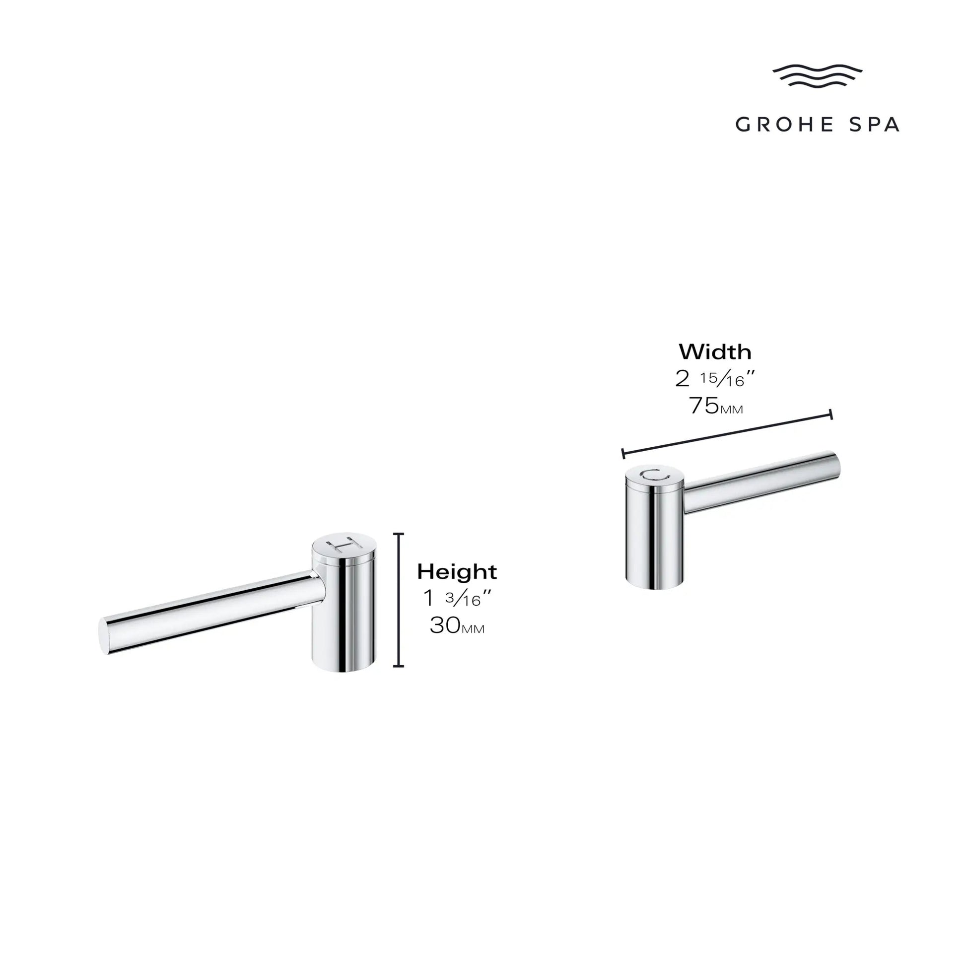 Grohe Atrio StarLight Chrome Lever Handles For Sink Faucet (Pair)