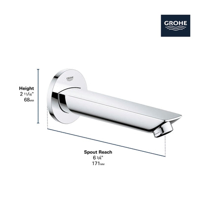 Grohe BauLoop StarLight Chrome Wall Mount Tub Spout