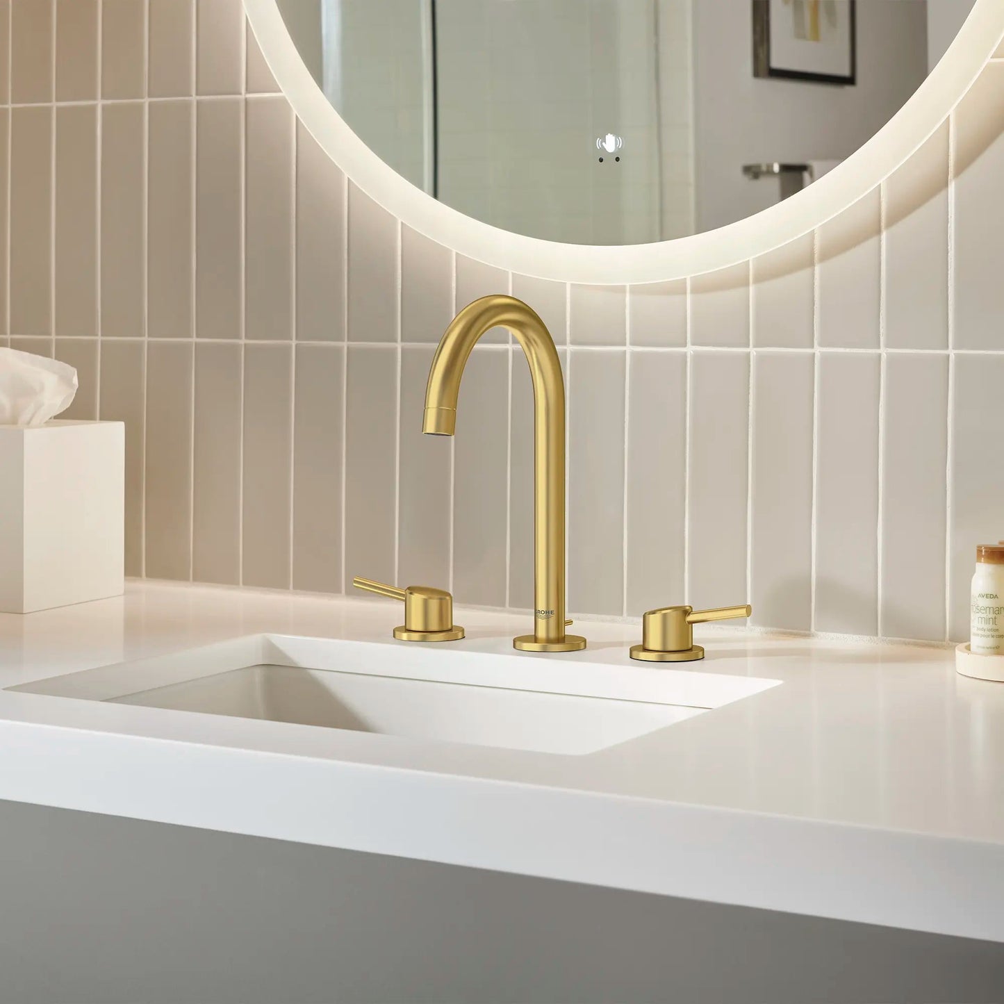 Grohe Concetto 1.2 GPM 8" Widespread Two Handle Brushed Cool Sunrise Faucet