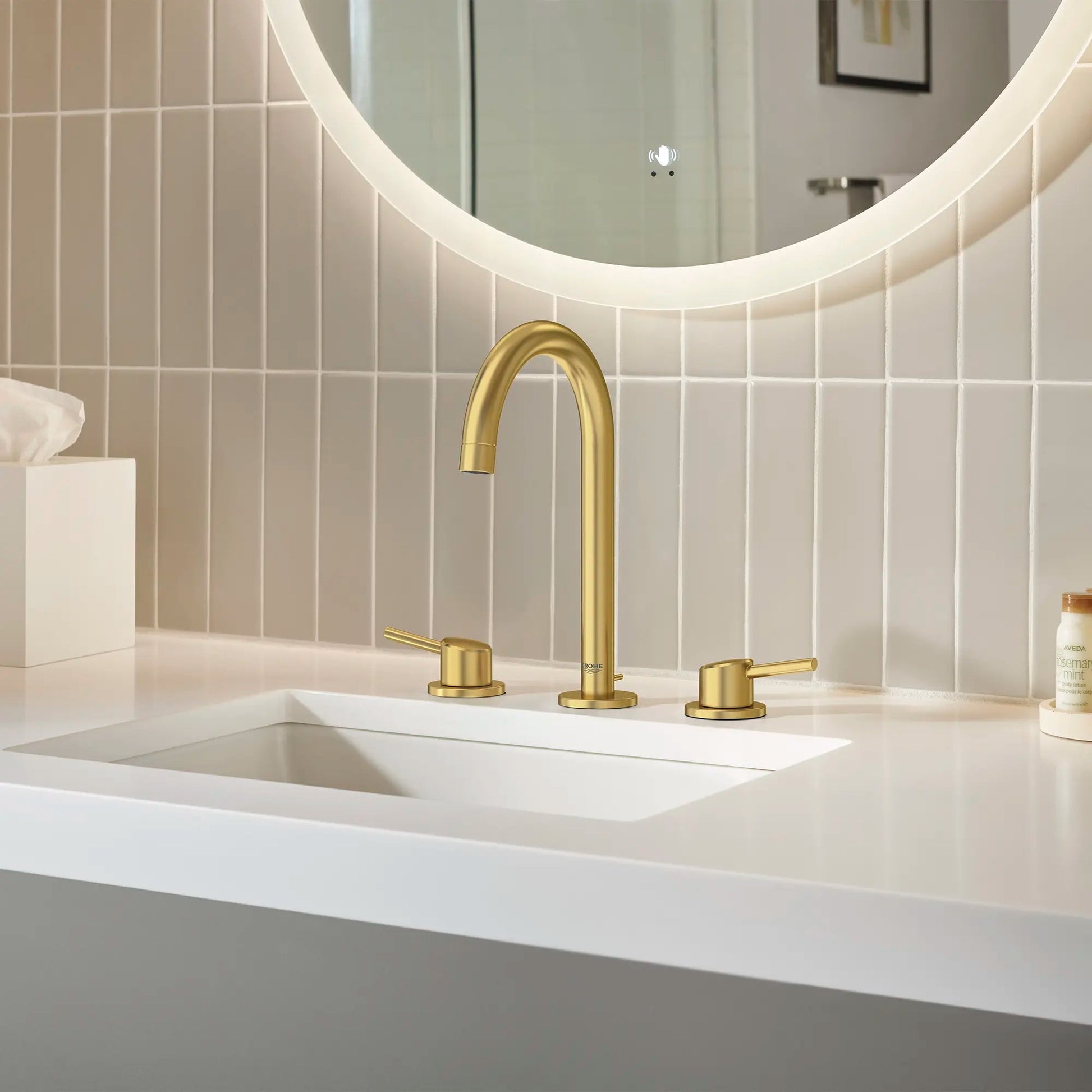 Grohe Concetto 1.2 GPM 8" Widespread Two Handle Brushed Cool Sunrise Faucet