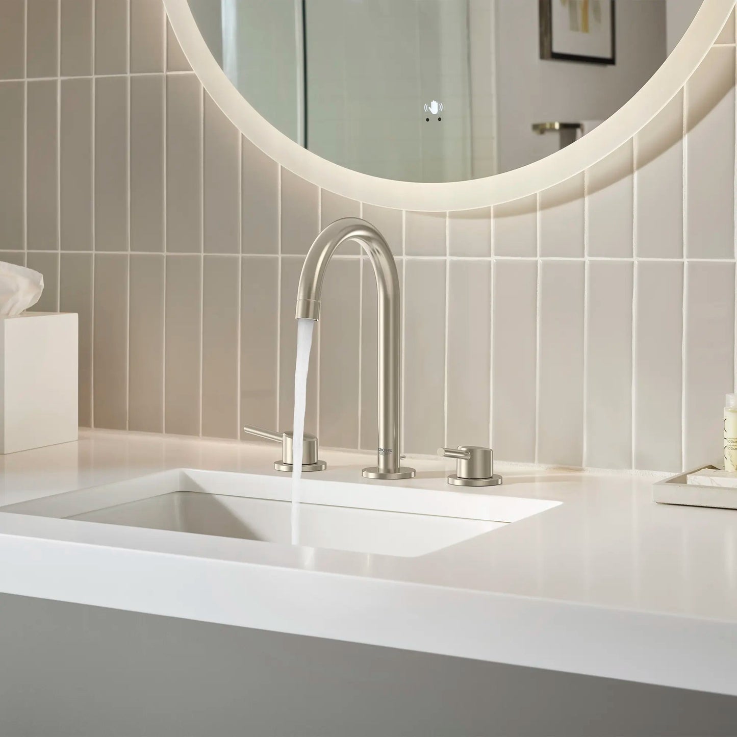 Grohe Concetto 1.2 GPM 8" Widespread Two Handle Brushed Nickel Infinity Faucet