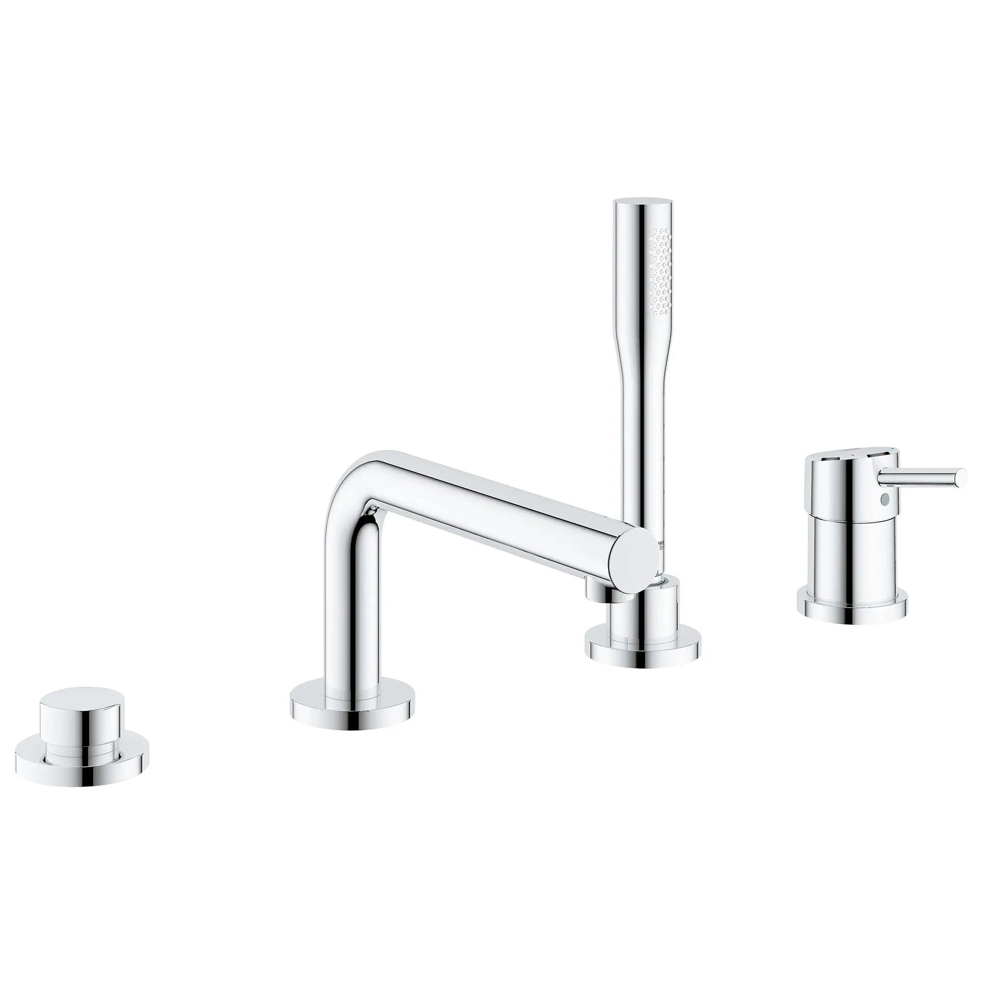 Grohe Concetto 4-Hole Single-Handle Deck Mount StarLight Chrome Roman Tub Faucet With 1.75 GPM Hand Shower