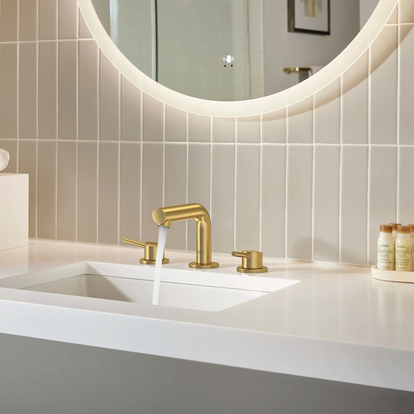 Grohe Concetto™ 8" 1.2 GPM Two-Handle Widespread Brushed Cool Sunrise Faucet