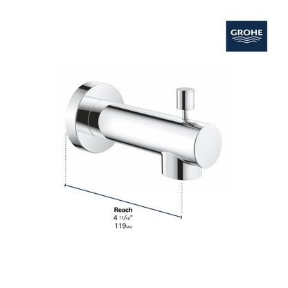 Grohe Concetto™ Brass Construction StarLight Chrome Wall Mount Diverter Tub Spout