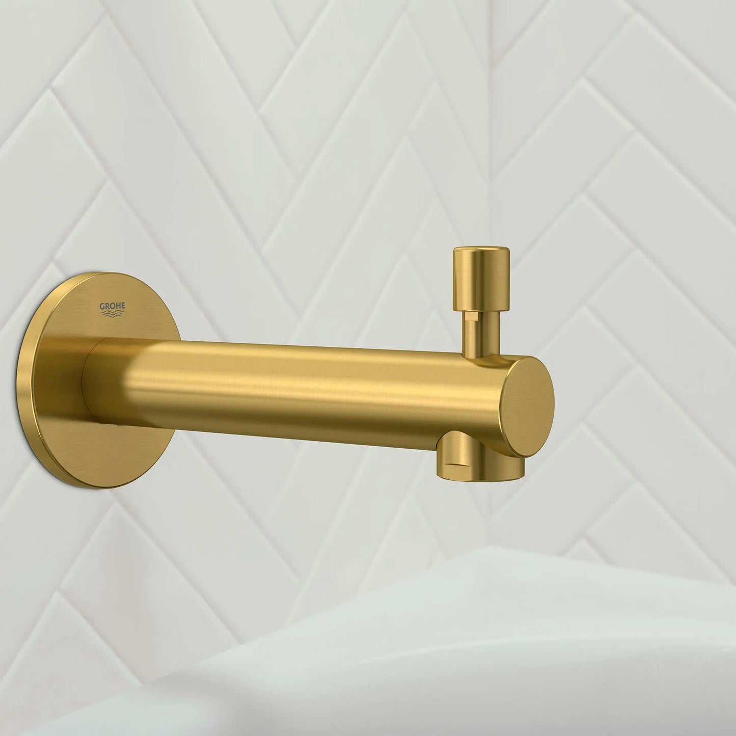 Grohe Concetto™ Brushed Cool Sunrise Wall Mount Diverter Tub Spout
