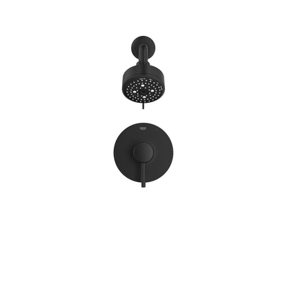 Grohe Concetto Pressure Balance Valve Matte Black Shower Trim Kit