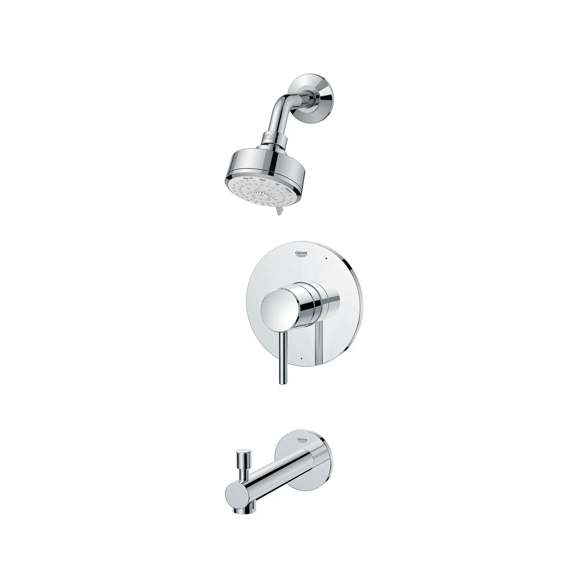 Grohe Concetto StarLight Chrome Pressure Balance Valve Tub and Shower Trim Kit
