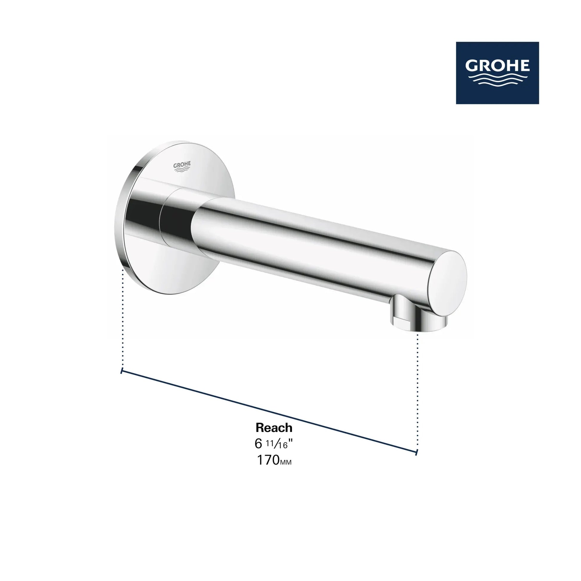 Grohe Concetto™ StarLight Chrome Wall Mount Tub Spout