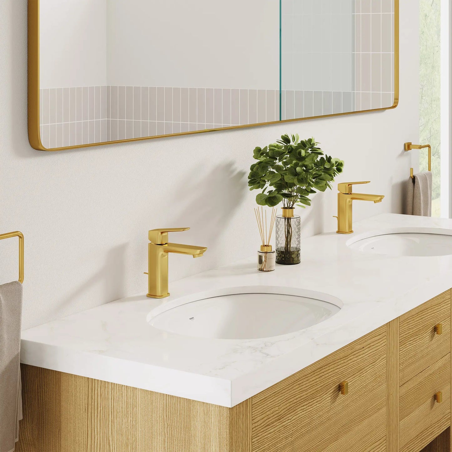 Grohe Cubeo 1.2 GPM Single Hole Single Handle Brushed Cool Sunrise Infinity Faucet
