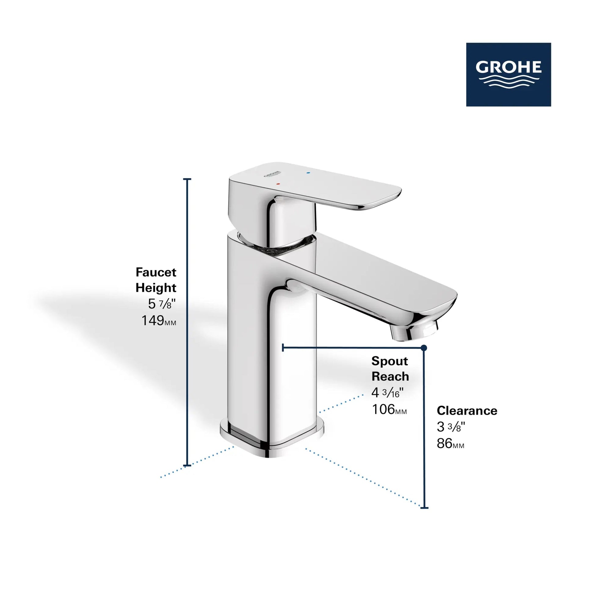 Grohe Cubeo 1.2 GPM Single Hole Single Handle StarLight Chrome Faucet