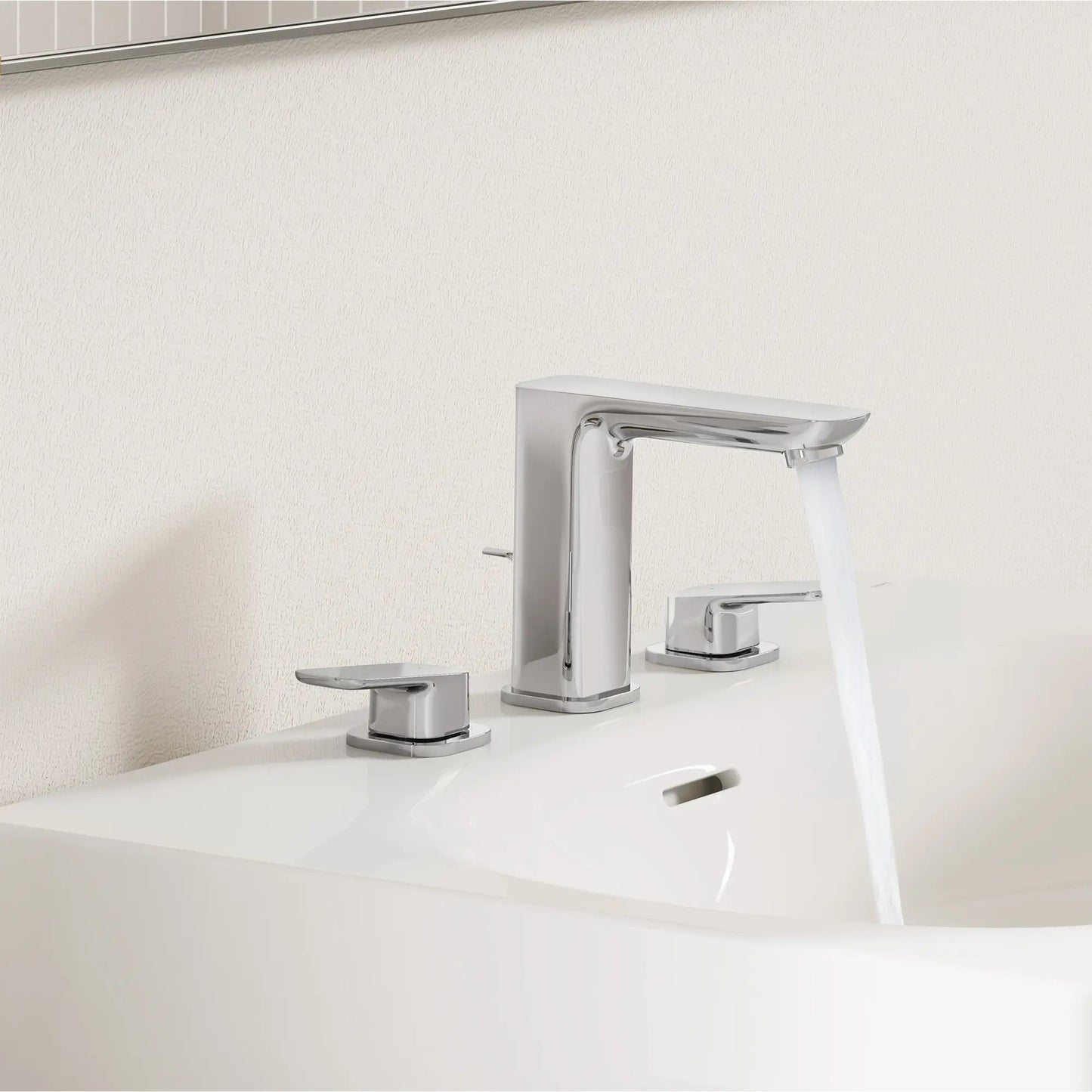 Grohe Cubeo 8" Two-Handle 1.2 GPM Star Light Chrome Widespread Faucet