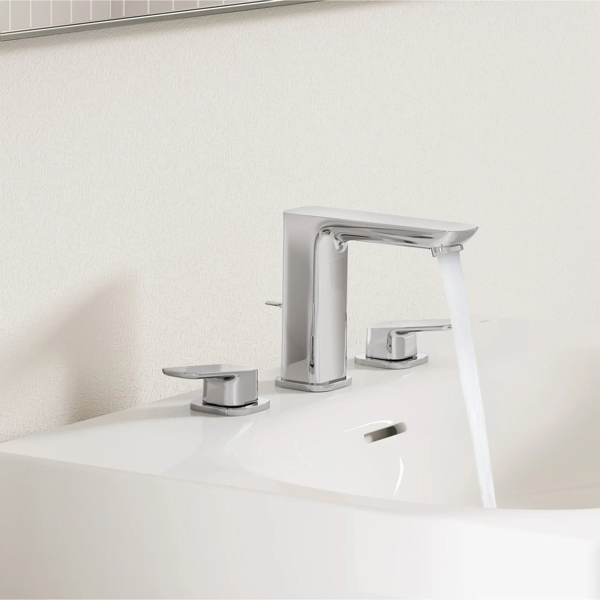 Grohe Cubeo 8" Two-Handle 1.2 GPM Star Light Chrome Widespread Faucet