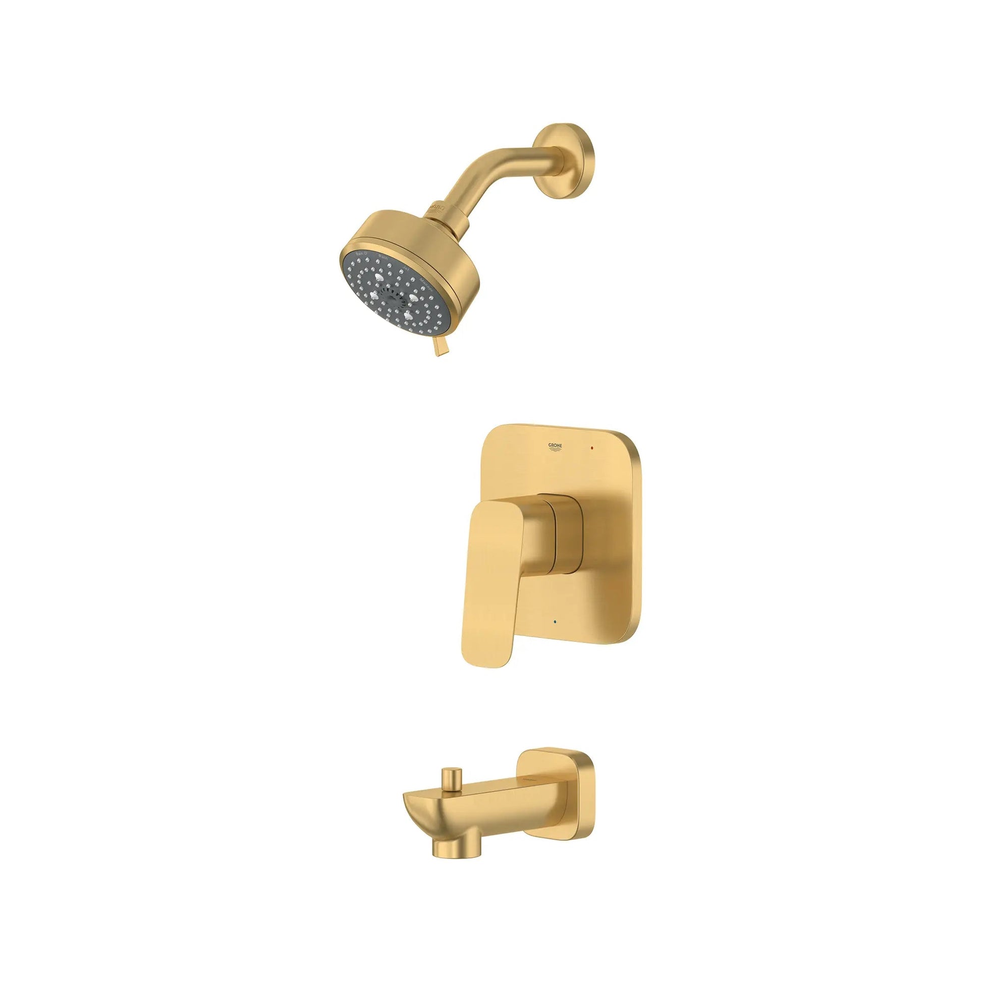 Grohe Cubeo Pressure Balance Valve Brushed Cool Sunrise Tub/Shower Trim Kit