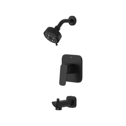 Grohe Cubeo Pressure Balance Valve Matte Black Tub/Shower Trim Kit
