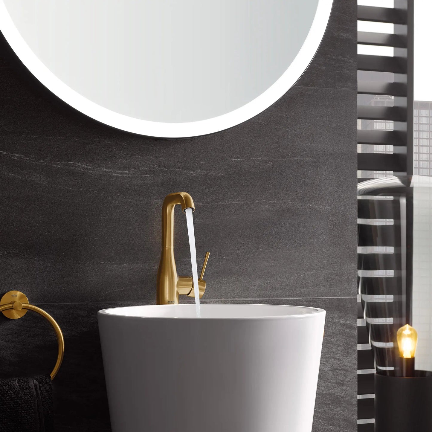 Grohe Essence 1.2 GPM Single Hole Single-Handle Brushed Cool Sunrise Faucet