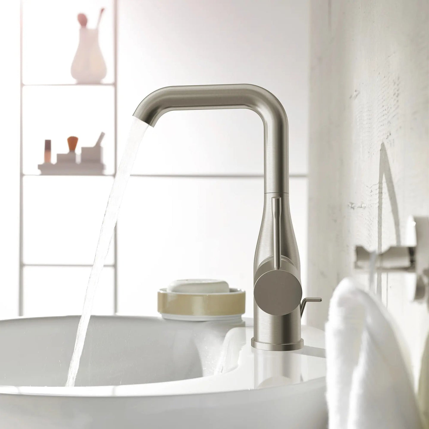 Grohe Essence 1.2 GPM Single Hole Single-Handle Brushed Nickel Infinity Faucet