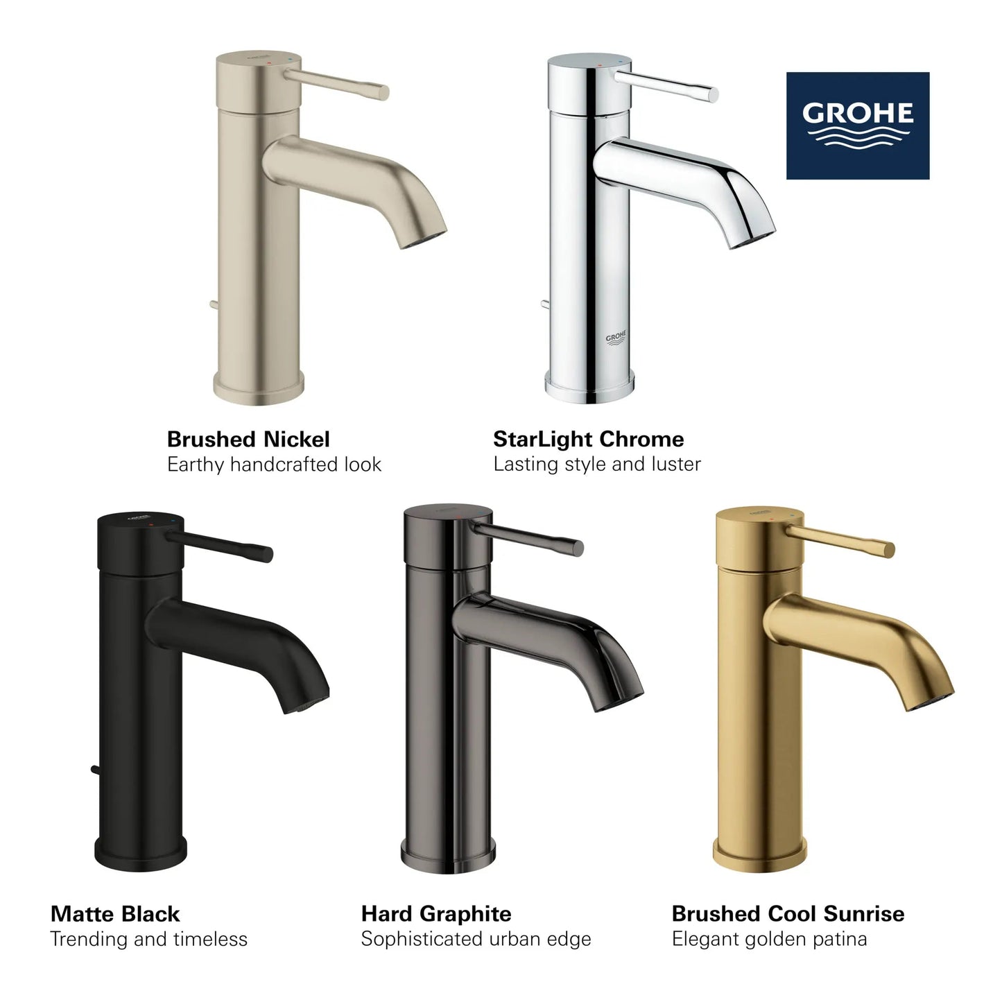 Grohe Essence 23592ENA 1.2 GPM Single Handle Brushed Nickel Infinity Finish Faucet