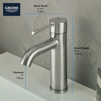 Grohe Essence 23592ENA 1.2 GPM Single Handle Brushed Nickel Infinity Finish Faucet