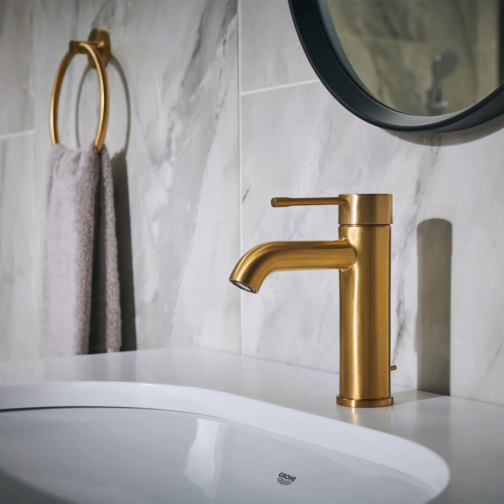 Grohe Essence 23592GNA 1.2 GPM Single Handle Brushed Cool Sunrise Finish Faucet