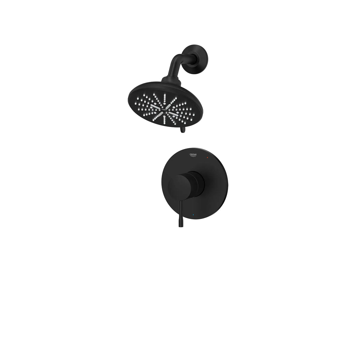 Grohe Essence Matte Black Pressure Balance Valve Shower Trim Kit