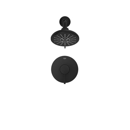 Grohe Essence Matte Black Pressure Balance Valve Shower Trim Kit