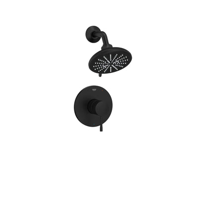 Grohe Essence Matte Black Pressure Balance Valve Shower Trim Kit