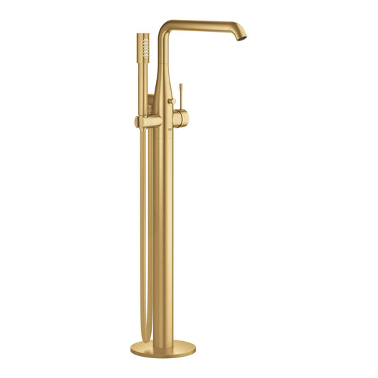 Grohe Essence Single-Handle Freestanding Brushed Cool Sunrise Tub Faucet With 1.75 GPM Hand Shower