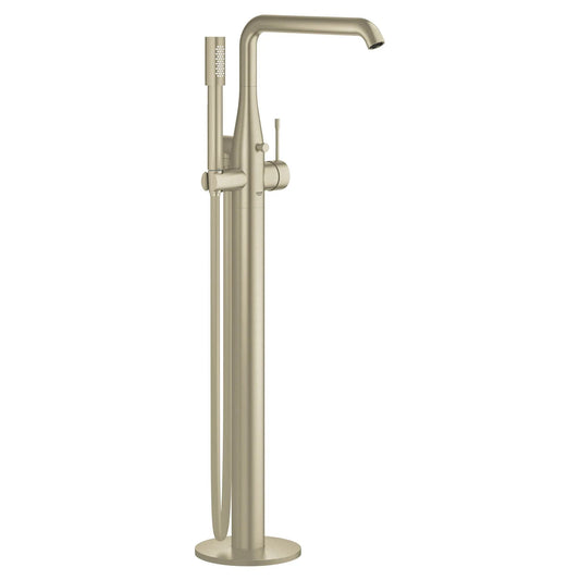 Grohe Essence Single-Handle Freestanding Brushed Nickel Infinity Tub Faucet With 1.75 GPM Hand Shower