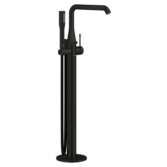 Grohe Essence Single-Handle Freestanding Matte Black Tub Faucet With 1.75 GPM Hand Shower