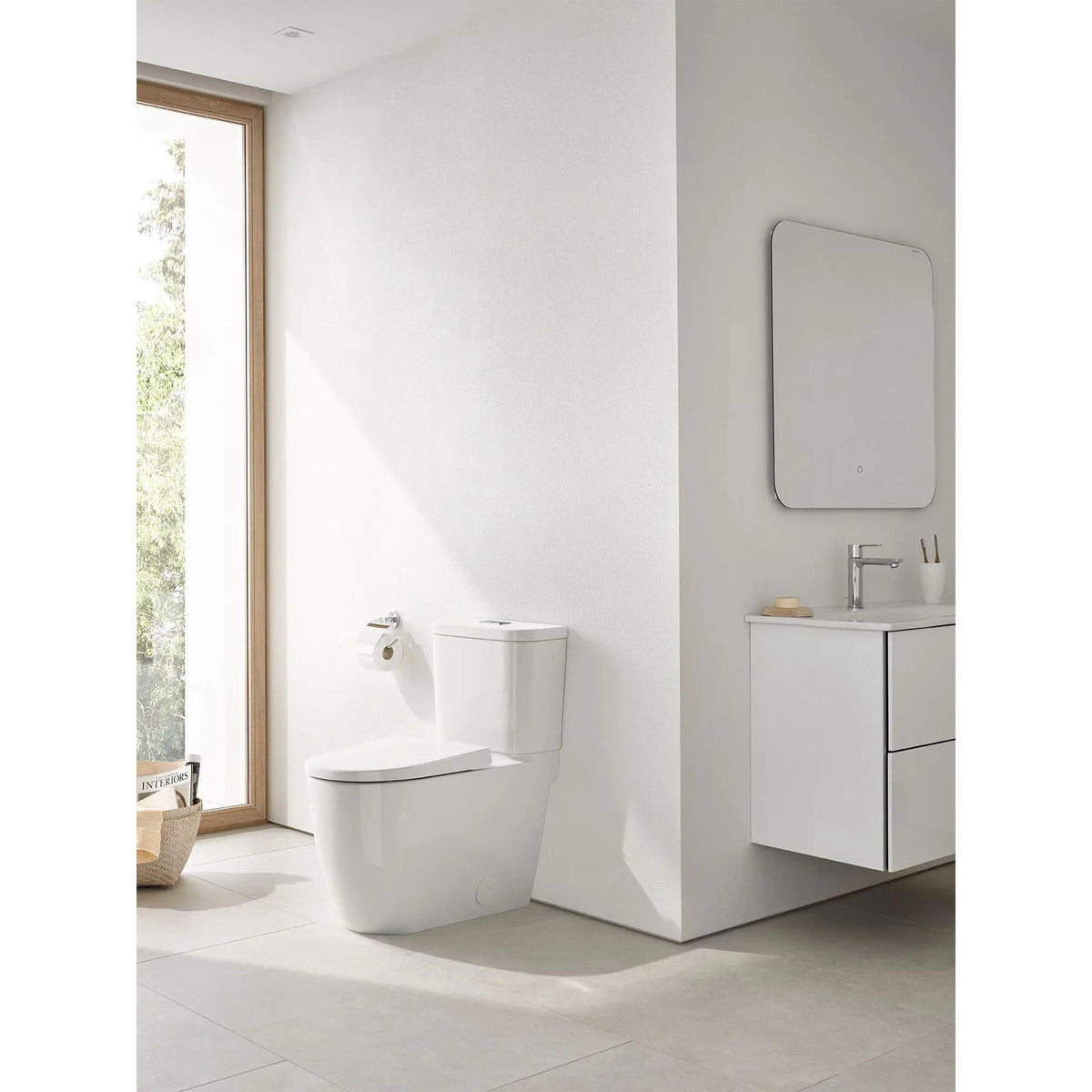 Grohe Essence Two-Piece Dual Flush Right Height Elongated Alpine White Toilet With Seat