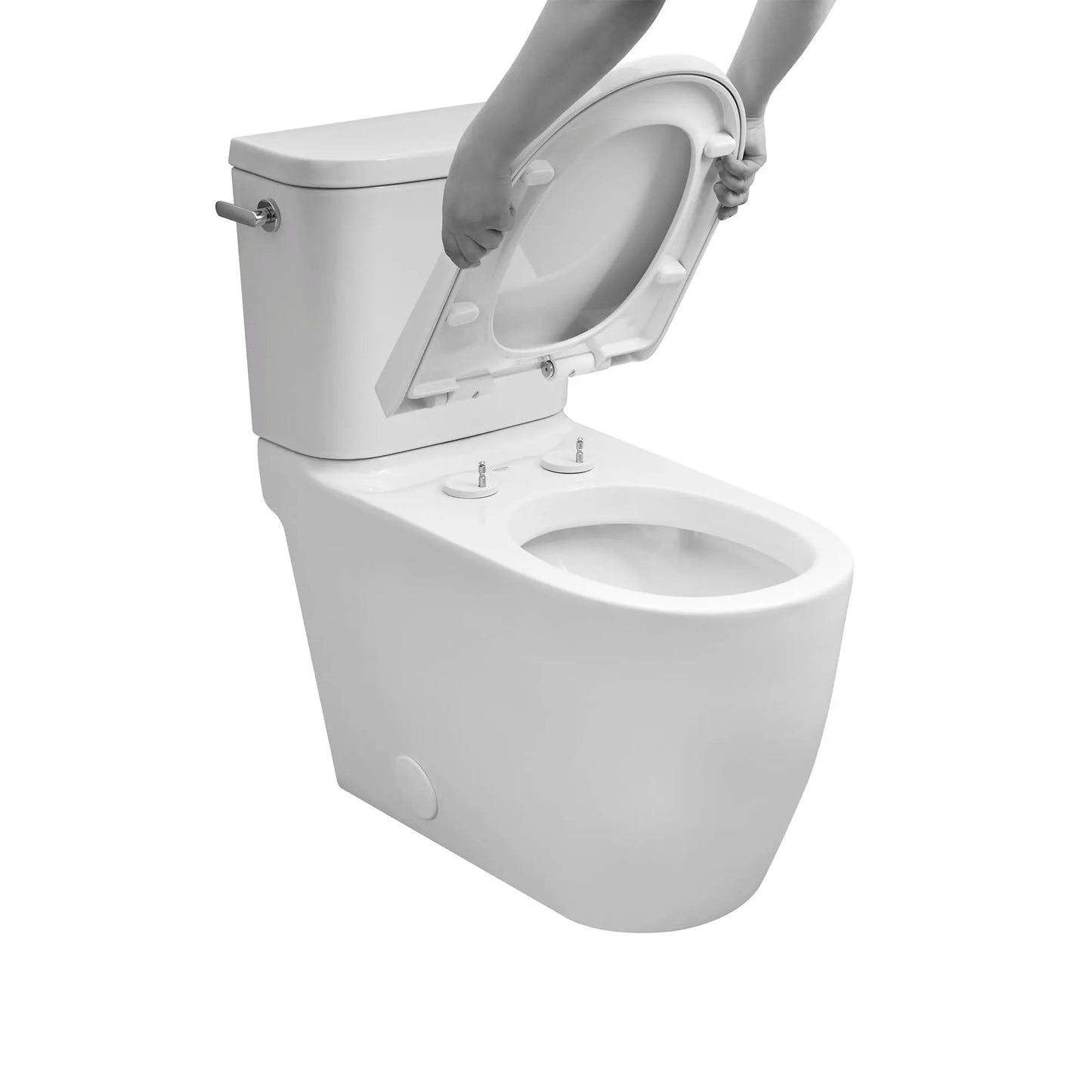 Grohe Essence Two-Piece Left-Hand Trip Lever Right Height Elongated Alpine White Toilet With Seat
