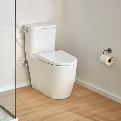 Grohe Essence Two-Piece Left-Hand Trip Lever Right Height Elongated Alpine White Toilet With Seat